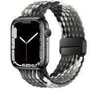 HITZEE Compatible with Apple Watch Strap 49/46/45/44/42/41/40/38mm, Nylon Stretchy Braided Band Magnetic Clasp Designed for iWatch SE 3/2/1 Series 11 10 9 8 7 6-1 (38/40/41/42, D-chocolate)
