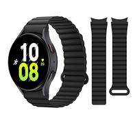 HITZEE Compatible with Samsung Galaxy 7/FE/6 40mm 44mm/Galaxy Watch 6 Classic/Watch 5/Watch 4, 20mm Straps Magnetic Silicone Band for Galaxy Watch 4 Classic/Watch 5 Pro, Black