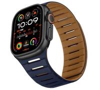 HITZEE Double Sided Reversible Magnetic Strap Compatible with Apple Watch Straps 49/46(S11/10)/45/44/42, Breathable Soft Band for iWatch Ultra 3/2/1 Series 11 10 9 8 7 SE3 6 5-1, Brown/Indigo