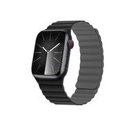 HITZEE Double Sided Reversible Magnetic Strap Compatible with Apple Watch Straps 49/46(Series 10)/45/44/42mm, Breathable Soft Band for iWatch Ultra 2 Series 10 9 8 7 SE 5 4 3 2 1, Black/Gray