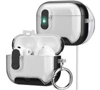 HITZEE for AirPods Pro 3 Case 2025 with Phone Stand, Soft TPU Protective Cover for AirPods Pro 3rd Generation with Magnetic Automatic Lock, Compatible with Magsafe, Black