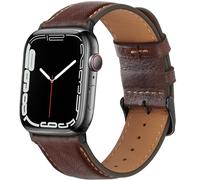 HITZEE Leather Straps Compatible with Apple Watch Strap 49mm 46mm 45mm 44mm 42mm for Women Men, Genuine Leather Band Compatible with Apple Watch Ultra 2 SE2 SE Series 10 9 8 7 6 5 4 3 2 1, Retro Brown