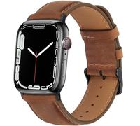 HITZEE Leather Straps Compatible with Apple Watch Strap 49mm 46mm 45mm 44mm 42mm for Women Men, Genuine Leather Band Compatible with Apple Watch Ultra 2 SE2 SE Series 10 9 8 7 6 5 4 3 2 1, Brown