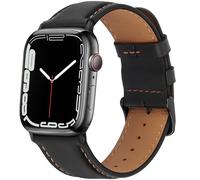 HITZEE Leather Straps Compatible with Apple Watch Strap 49mm 46mm 45mm 44mm 42mm for Women Men, Genuine Leather Band Compatible with Apple Watch Ultra 2 SE2 SE Series 10 9 8 7 6 5 4 3 2 1, Black