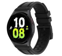 HITZEE No Gap Straps Compatible with Samsung Galaxy Watch 7/FE/6/5/4 Band 44mm 40mm/Watch 6 Classic/Watch 5 Pro/Watch 4 Classic, 20mm One Click Silicone Strap for Women Men, Black/Black Adapter