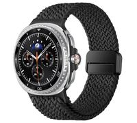 HITZEE Nylon Braided Straps Compatible with Samsung Galaxy Watch8 40mm 44mm/ Watch8 Classic Strap 46mm with Metal Connectors, Nylon Elastic Sport Band with Magnetic Clasp for Men/Women, Black