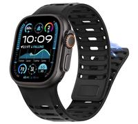 HITZEE Sport Straps Compatible with Apple Watch Strap 49/46/45/44/42mm, Sport Silicone Magnetic Men/Women with Pin Buckle Band Compatible for iWatch Ultra 2 Series 10 9 8 7 SE 6 5 4, Black