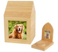 HIUDSFU Pet Urn，Pet Memorial Box with Photo Display，Wooden Pet Urn to Collect Ashes and Hair，Dog Urns for Ashes, Pet Keepsake，for Cats Dogs or All Pets (Large Size)