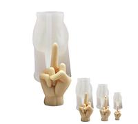 HIUHIU Middle Finger Candle Molds, 3D Hand Shaped Silicone Resin Mould for Scented Candle/Soap/Wax/Cake Mold,L