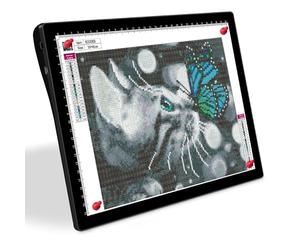 HIUKCOLED A4 Tilt-Angle Light Tracing Box with 4 Mgnets, 5-Level Adjustable Brightness Ultra-Thin Light Pad, Battery Powered LED Light Bored for Drawing,Diamond Painting,Sketching,X-Ray,Sand Painting