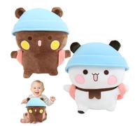 HIULLEN 2PCS Bubu Dudu Plush, 15cm Dudu Panda Bear Figure Toys, White Bear and Brown Bear Plush, Panda Stuffed Animals, Cartoon Plush Toy, Birthday Christmas Party Gifts for Kids Girls Boys