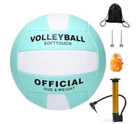 HIULLEN Beach Volleyball, Soft Touch Volleyball, Official Size 5 Waterproof Volleyball, Sand Sports PU Ball with Pump Needles for Women Youth Juniors and Teens, Indoor Outdoor Beach Gym (Green)