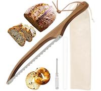 HIULLEN Bread Bow Cutter, 15.7x2.4 Inch Bread Bow Saw, Wooden Bread Bow Knife, Serrated Bread Bow Cutter, Stainless Steel Sourdough Bread Knife for Homemade Bread Sourdough Bagel Cake Fruit