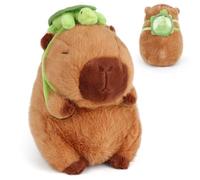 HIULLEN Capybara Plush Toy, Capybara Teddy, 23cm Capybaras Stuffed Animal Doll with Turtle, Plush Doll Carrying Turtle for Birthday Gift Playtime, and Pillow Use
