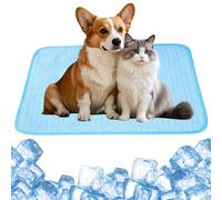 HIULLEN Dog Cooling Mat, 100x70cm Pet Cool Mat, Easy-Fold Pet Cool Mat, Ice Silk Pet Cooling Pad, for Dogs Cats in Hot Summer, Home and Travel Use