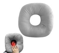 HIULLEN Ear Piercing Pillow, 11 Inch Piercing Pillow for Side Sleepers, O-Shaped Pillow with an Ear Hole, Adjustable Filling Donut Pillow for Ear, Releasing Ear Pain (Gray)