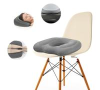 HIULLEN Inflatable Donut Pillow, Hemorrhoid Cushion, Ring Donut Cushion, Excellent for Tailbone, Prostate, Sciatica, Bed sores, Postpartum Pregnancy, Post-Surgical Pain-Orthopedic(Gray)
