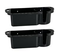 HiUmi 2 Pack Boat Caddy Organizer Marine Cup Holder Universal Fit for Bass Boat Kayak Pontoon Jon Boat Fishing Cabin Storage (2Pack-Black)