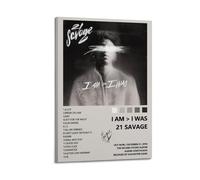 HIUSOUM 21 Savage I Am Greater Than I Was AlbumPrinting Wall Art Posters Canvas Posters Artwork Gifts Room Aesthetics20x30inch(50x75cm) Frame-style
