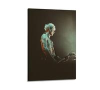 HIUSOUM Hip Hop Rapper MGK Machine Gun Kelly PosterPrinting Wall Art Posters Canvas Posters Artwork Gifts Room Aesthetics08x12inch(20x30cm) Frame-style