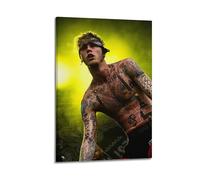 HIUSOUM Machine Gun Kelly Poster Rapper 2Printing Wall Art Posters Canvas Posters Artwork Gifts Room Aesthetics08x12inch(20x30cm) Frame-style