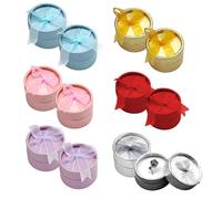 Hiuyavy 12 Pcs Round Jewelry Gifts Boxes, with Bow-knot Ring Jewelry Boxes, Earring Box, Small Gift Box for Display Ring Necklaces Earrings