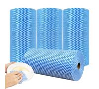 Hiuyavy J Cloth Roll, 4 Rolls All Purpose Cloths, Blue Cloth Roll J Cloths, Disposable Cleaning Cloths for Kitchen Bathroom Window Soft and Absorbent Cleaning Clothes(180 Sheets)