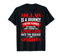 HIV is A Journey I Never Planned HIV Aids Immune System T-Shirt