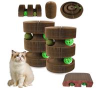 HivaolJoy Kitty Kurlz Cat Toy, Bridge Magic Organ Cat Scratching Board, Litty Reversible Infinity Toys Scratching, Cardboard,Kitten Scratcher Pads(2PCS)