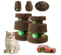 HivaolJoy Kitty Kurlz Cat Toy, Car Magic Organ Cat Scratching Board, Litty Reversible Infinity Toys Scratching, Cardboard,Kitten Scratcher Pads(2PCS)