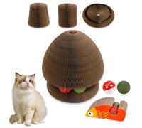 HivaolJoy Kitty Kurlz Cat Toy, Fish Magic Organ Cat Scratching Board, Litty Reversible Infinity Toys Scratching, Cardboard,Kitten Scratcher Pads(1PC)
