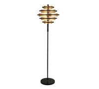 hive 5 led floor lamp in black and gold leaf