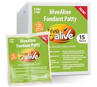 HIVE ALIVE Bee Food Fondant, Winter, Spring & Autumn Feed, 1kg x 15-Pack | HiveAlive, vitamins & amino acids added. Sealed, won't dry out like open fondant. Easy cluster access, Prevents starvation.