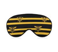Hive Bee Black and Yellow Strip Sleep Mask Eye Cover for Sleeping Men Women Light Blocking Travel Blindfold