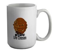 Hive Life Chosen Funny Bumblebee Bee Keeper Mug White 15oz Large Cup