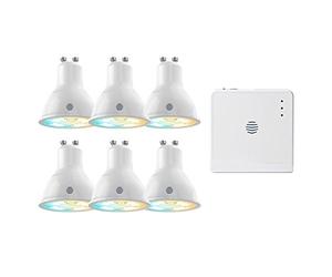 Hive Light Cool to Warm White Smart Bulb with Hub GU10, 5.4 W-6 Pack