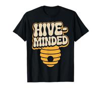Hive-Minded Graphic Honeycomb Design T-Shirt