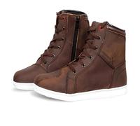 Hive Moto Men's Motorcycle Boots Leather Protective Shoes for Motorbike Breathable Reinforced Ankle Guard Non-Slip Sole Lace-Up Touring CE Approved, Brown, 8 UK