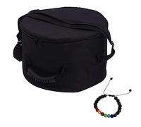 HIVEFISH Singing Bowl Carry Case - 12 inch Black Padded Singing Bowl Bag, Sound Bowl Carrier/Crystal Bowl Bag for Storage and Transport - comes with Adjustable Unisex Chakra Bracelet, Black