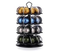 HiveNets 4 Tier Coffee Pod Holder Carousel (40 Pods) - Silent & Smooth Rotation, Compact & Space Efficient, Adjustable & Quick Install, Durable & Beautiful Finish