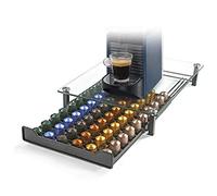 HiveNets Coffee Capsule Storage for Cafe Pod Support Drawer with Crystal Tempered Glass for 60 Pcs