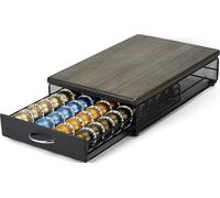 HiveNets for Vertuo Coffee Capsule Storage Drawer Compatible with Nespresso Vertuoline Pods Holder Metal and Wood Top Organizer (can hold 40 Pods)