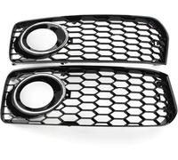 Hiverni Double Bridge Grill For A5 For S-Line For S5 For B8 For RS5 2008 2009 2010 2011 2012 Car Fog Light Racing Grille(Chrome Silver)