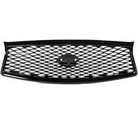 Hiverni Double Bridge Grill for Infinit For Q50 For Q50S 2014-2017 Glossy Black Front Upper Honeycomb Mesh