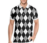 HIVICHI Funny Golf Shirts for Men Crazy Print Pattern Colorful Wild Novelty Performance Moisture Wicking Mens Polo Shirt, Aop-polo-21036, XXXXL
