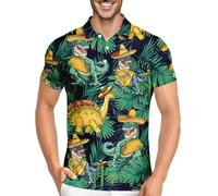 HIVICHI Funny Golf Shirts for Men Crazy Printed Pattern Colorful Wild Novelty Performance Moisture Wicking Mens Polo Shirt, Aop-polo-74091, 3XL