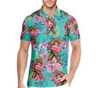 HIVICHI Golf Shirts Men Funny Polo Shirt Swing American Flag Patriotic Crazy Dry Fit Golf Gifts, Aop-polo-35413, XL