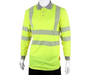 HIVIZ EXECUTIVE LONG SLEEVE POLO SAT YELLOW 5XL