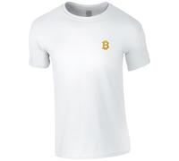 HiViz Kings Bitcoin Embroidered T-Shirt, Cryptocurrency Design (UK, Alpha, 4XL, Regular, Regular, White)