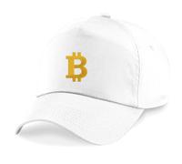 HiViz Kings Bitcoin Logo Baseball Cap, Premium Cryptocurrency Hat, Embroidered Design (UK, Alpha, One Size, White)